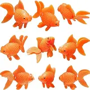 Sumind 15 Pieces Fake Goldfish Plastic Floating Fishes Artificial Aquarium Fish Realistic Moving Orange Goldfish Fish Ornament Decorations for Aquarium Fish Tank