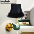 6Pcs Feather Cloth Lampshade Blue Hotel Chandelier Wall Lamp Decoration Prote JY