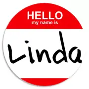Hello My Name Is Linda - 3 Pack Circle Stickers 3 Inch - Custom Nametag