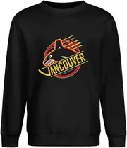 Vancouver Hockey - Retro Canucks Quick-Drying Men Boys 100% Cotton Men Pullover Long Sleeve Crewneck High quality smooth lines 3XL