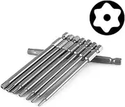 Yakamoz 8pcs 1/4 Inch Hex Shank T8-T40 Magnetic Torx Head Screw Driver Bit Set Security Tamper Proof Star 6 Point Screwdriver Kit Tools | 100mm Length