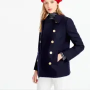 New J Crew Andover peacoat in Italian wool MEDITERRANEAN OLIVE P0