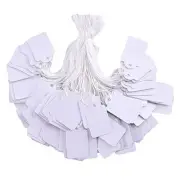 Price Tags with String 500pcs - 1.375" x 0.875" White - Smooth Surface