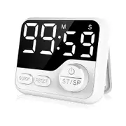 Digital Visual Timer for Kids, Countdown Kitchen Timer Magnetic for Cooking, White