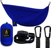 Camping Hammock two Person with Tree Friendly Straps Navy blue great for college