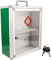 BCOATH Wall Mounted First Aid Cabinet with Transparent Door Large Capacity Emergency Medicine Storage Box for Home Office and Schools Durable and Easy to Install First Aid Kit