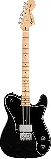Squier by Fender Electric Guitar Paranormal Esquire® Deluxe, Maple Fingerboard, Black Pickguard, Metallic Black with Soft Case
