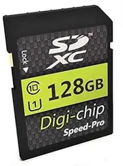 Digi Chip 128GB SDXC Class 10 Memory Card For Nikon Coolpix A1000, B600, P950, W150 Cameras