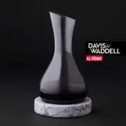 DAVIS & WADDELL Nuvolo Wine Decanter + Marble Base GREY & CLEAR 1L with Gift Box