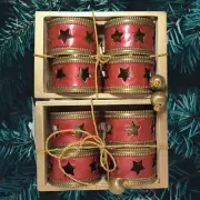 8 New Handcrafted Christmas Enamel Metal Napkin Rings Enamelware Made in India