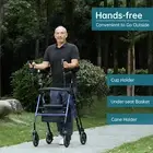 ELENKER® MT-8151 BLUE Upright Walker Stand Up Rollator Walker with Padded Seat
