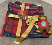 BNWT Peter Alexander Christmas Tartan Bear Summer Pj Set - SIZE 6 Kids