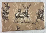 Waverly Fabric "Mountain View" Deer Screen Print 54"x48" Linen/Cotton REMNANT