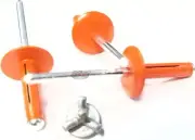 Orange Exploding Pop Rivets 3/16" Tri-Fold Large Head Aluminum Mandrel .040 -