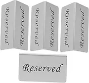 Vaguelly 4Pcs Stainless Steel Reserved Table Signs Elegant Tent Style Table Markers for Weddings Business Events and Formal Gatherings Compact Design for Easy Readability and Storage