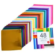 Japanese Origami Paper 6x6 inch Square, 48 Colors (48 Sheets), One Sided Fold...