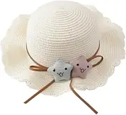 [Healeved] Straw Weaving Sun Hat Children's Summer Hat Uv Protection Comfortable Stylish White