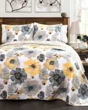 Lush Decor Leah 3pc Quilt Set