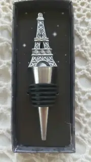 Eiffel Tower Wine Bottle Stopper Bling Design Gift-Boxed Paris France Wedding