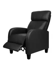Artiss Arm Chair PU Leather Black Reclining Sofa Couch