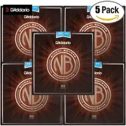 5-PACK D'Addrio NB1253 Nickel Bronze Acoustic Guitar Strings Extra Light 12-53