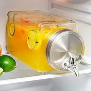 Drink Dispenser for Fridge 3L Glass Beverage Dispenser with TapLarge Cold Drinks Dispenser for Cold Beverages, Fridge Water Dispenser, Drink Dispenser