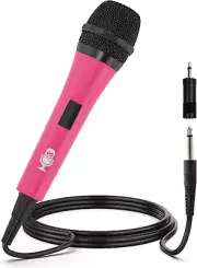 Singing Machine Wired Microphone for Karaoke, (Pink) - Unidirectional Dynamic