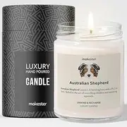 Australian Shepherd Candle - 220g Soy Wax with Madagascan Vanilla, Jasmine & Sugared Almond - Australian Shepherd Gift - Dog Candles by Makester