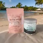 Aromatherapy Bath Salts Pouch & Sassy Shop Seychelles Whipped Soap Bundle
