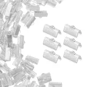 200Pcs 13mm Ribbon Crimp Clamp Ends Bookmark Pinch Cord End Clasps, Gold