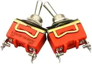 AEMALL 1pcs E-TEN1021 2-Pin SPST 2 Terminal ON-Off 15A 250V Toggle Switch Orange(E-TEN1021)