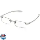 Visualites 1 Crystal 1.75 Power Lightweight Rimless Rectangle Reading Glasses