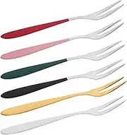Zerodeko 6Pcs Cake Forks Dessert Salad Forks for Home Tableware for Appetizers Fruits Cakes Parties