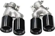 Car Stainless Steel Exhaust Tip Compatible For G30 G31 525i 528i 530i M5 Style Muffler Tip Nozzle Tailpipe Exhaust System(Silver and black)