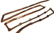 3 Feet Vintage Aged Steel Rectangle Bar Etched Edge 2.75mm Open Link Chain M100