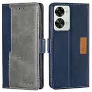 For Oneplus Nord 2t 5g Contrast Color Splicing Pu Leather Case Wallet Stand Anti-drop Protection Phone Cover