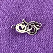 Spiral Shaped .925 Sterling Silver 1 Strand Hook Clasp