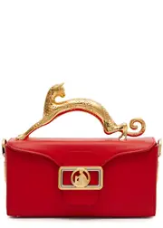 Lanvin Pencil Cat Nano Leather top Handle bag - Red ONE SIZE