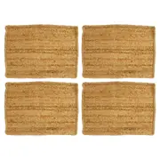 4pc Maine & Crawford Alyssa 45x33cm Jute Rectangle Placemat Table Pad Natural