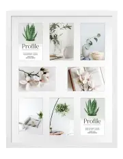 [Profile Australia] Australian Made Decorator Timber Collage Photo Frame 16x20 Inch/4x6 Inch (8) in White