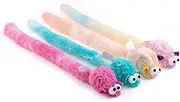 Chiwava 4 Packs 15 Inch Long Soft Plush Cat Toys Mice with Bell Rustle Sound Small Mouse Activity Interactive Toy