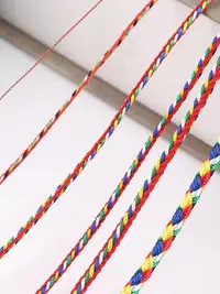 在飛比找Yahoo!奇摩拍賣優惠-五彩線金剛繩成品五色編織手鏈手工編制diy彩繩端午節手繩粗編