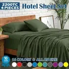 Hotel Comfort 4 Pieces Flat Fitted Sheet Set Single/Queen/Double/King Size Bed