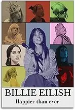Music Billie Wall Art Eilish Canvas Poster Poster Canvas Painting Wall Art Picture Home Decor Print For Bedroom Living Room Dorm Study Bar Office 12x18inch(30x45cm)