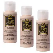 3x Plaid FolkArt Terra Cotta 59ml Acrylic Paint Terrazzo Sand Textured Finish