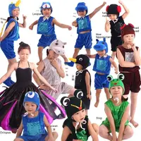 在飛比找蝦皮購物優惠-有貨~兒童夏裝短款海洋動物舞蹈表演服裝青蛙 企鵝海獅服裝