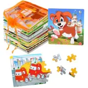SANNIX 12 Pack Wooden Jigsaw Puzzles for Toddlers 3 4 5 Years Old, Party Favo...
