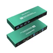 HDMI kvm Switch 2 Monitors 2 Computers edid Emulator 2k 144hz Extended Displa...