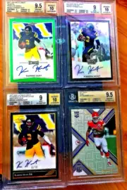 KAREEM HUNT FOUR 4x 2017 LEAF RC AUTO PANINI ROOKIE CARDS * KANSAS CITY CHIEFS
