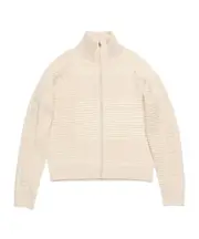 mixed-knits zip-up cardigan XL Oat mixed colors